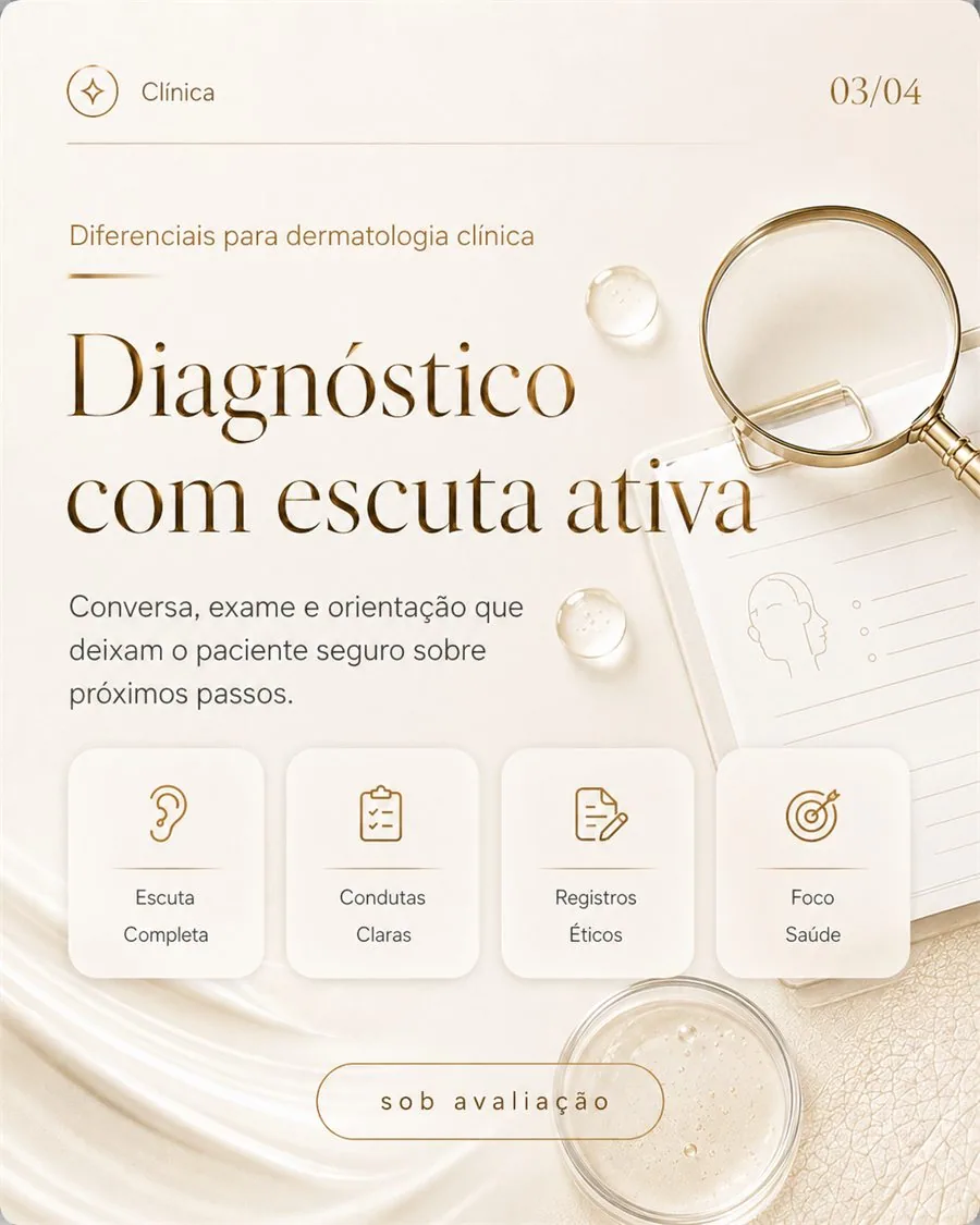Arte editorial sobre diagnóstico com escuta ativa